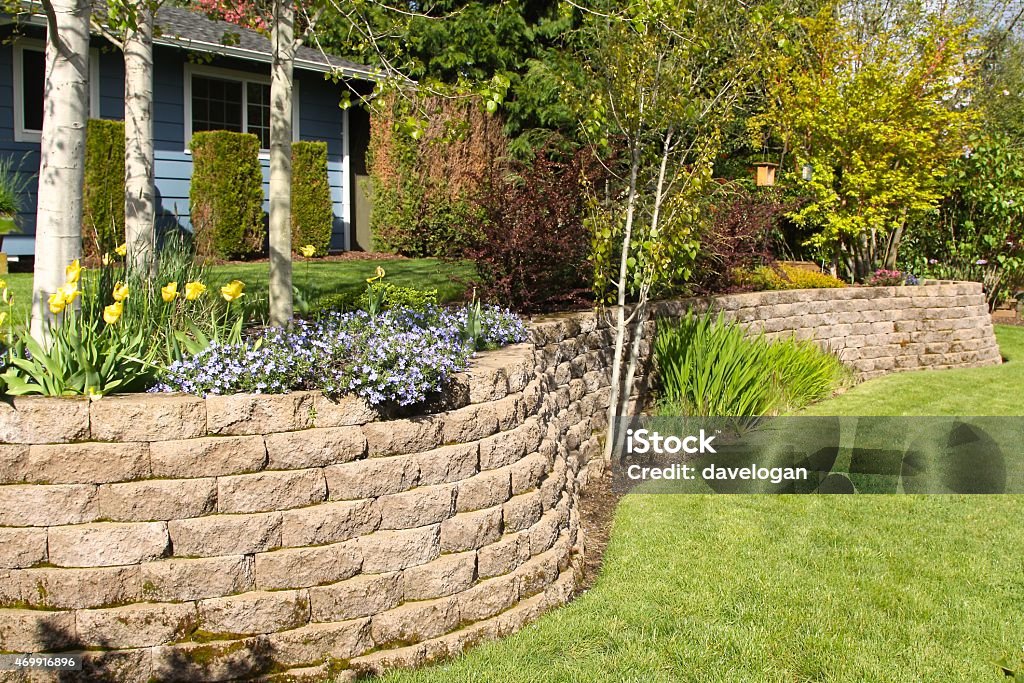 Retaining wall and garden beds